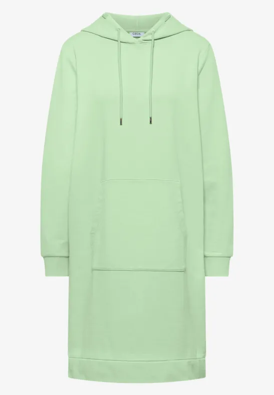 Knielange jurk met capuchon juicy lime