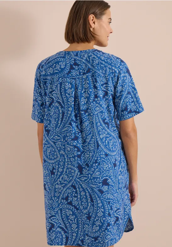 Robe à longueur de genou avec motif paisley universal blue