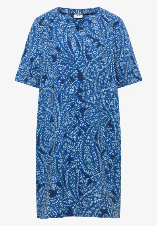 Robe à longueur de genou avec motif paisley universal blue