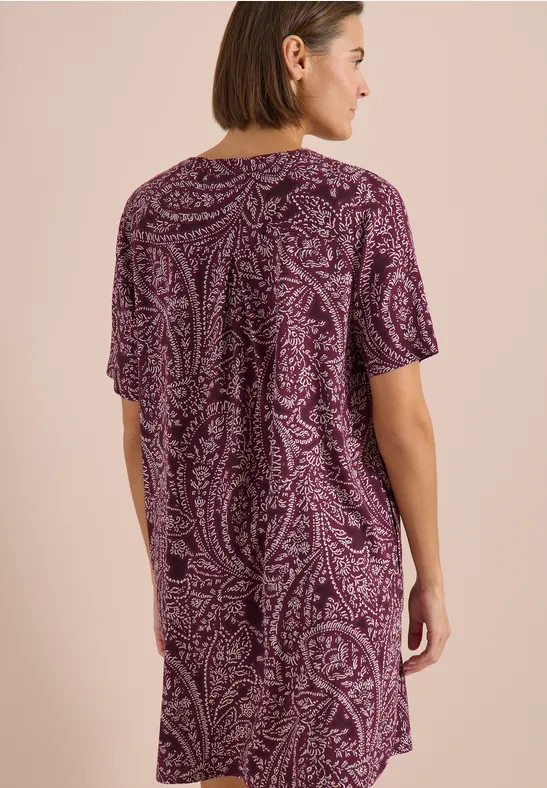 Robe à longueur de genou avec motif paisley sweet grape red