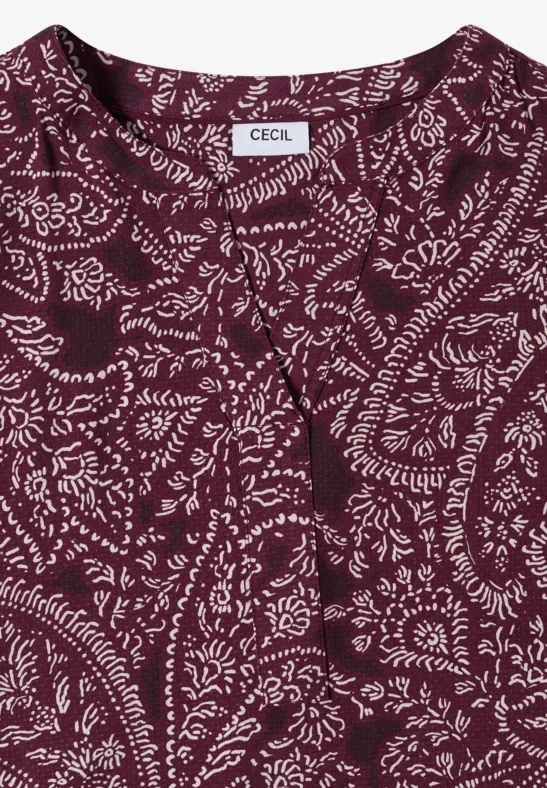 Robe à longueur de genou avec motif paisley sweet grape red