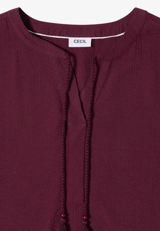 Robe longueur genou en qualité seersucker sweet grape red