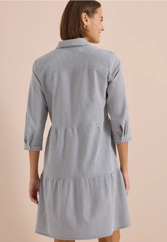 Robe longueur genou en qualité seersucker universal blue