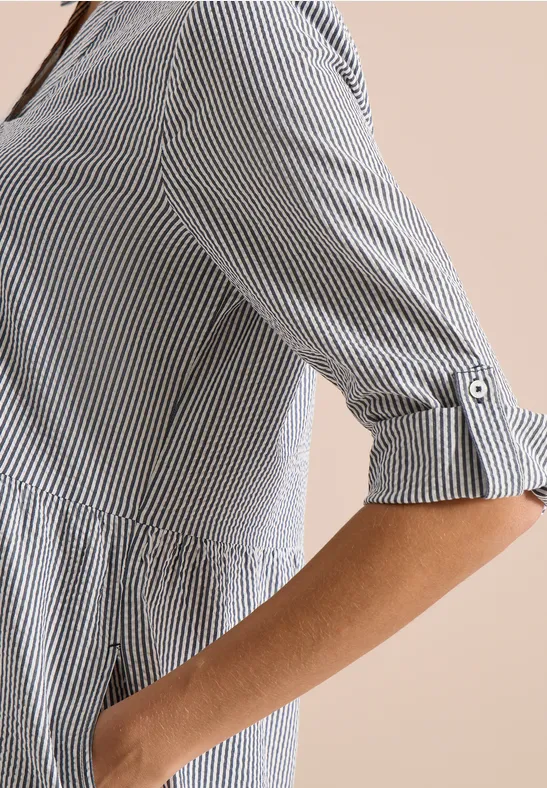 Robe longueur genou en qualité seersucker universal blue