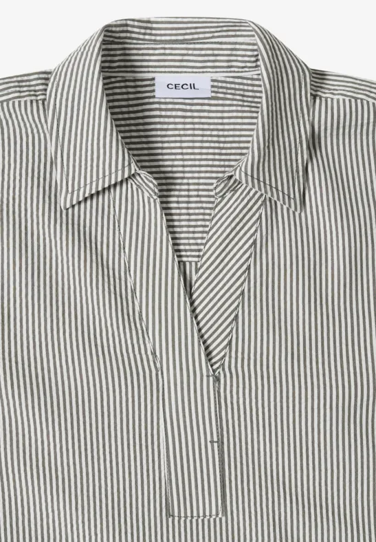 Robe longueur genou en qualité seersucker khaki