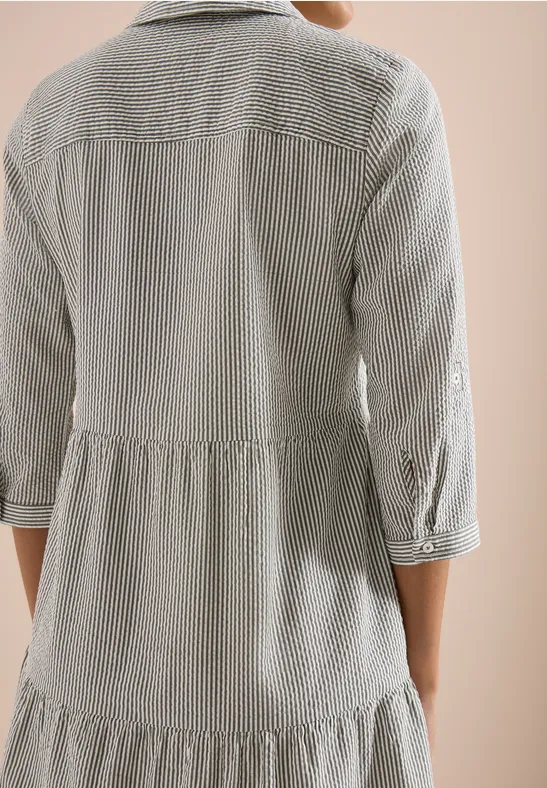 Robe longueur genou en qualité seersucker khaki