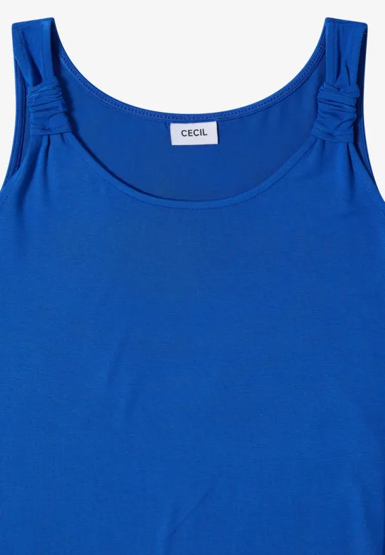 Blauw mouwloos topje met ronde hals