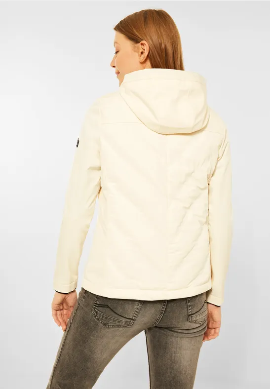 Softshell Jacke mit Kapuze tofu white