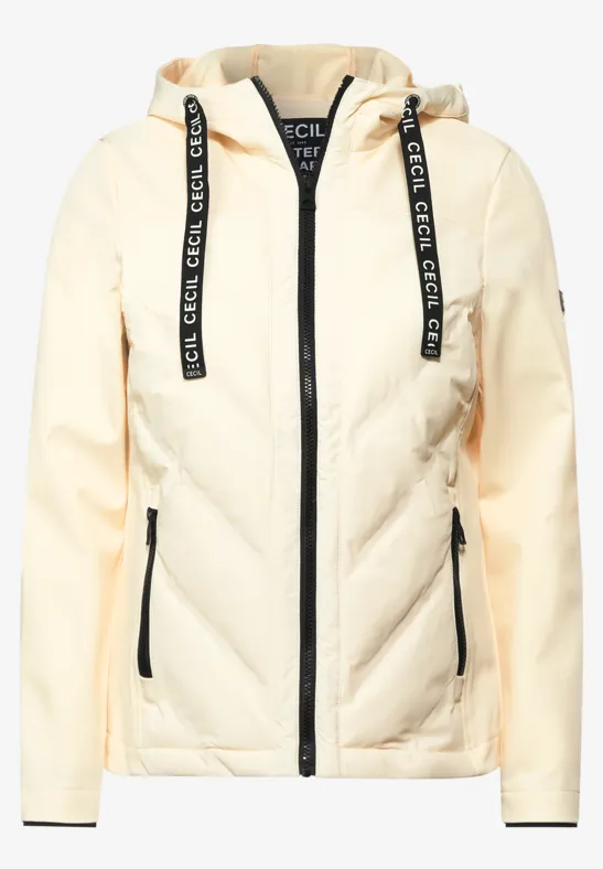 Softshell Jacke mit Kapuze tofu white