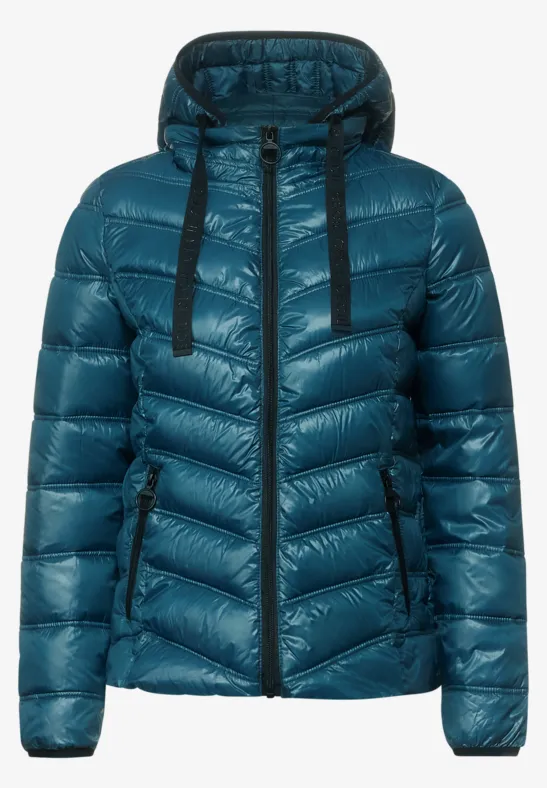 Steppjacke mit Kapuze petrol blue