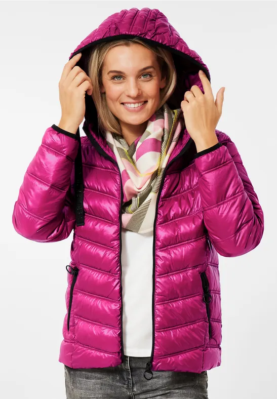 Steppjacke mit Kapuze bright pink