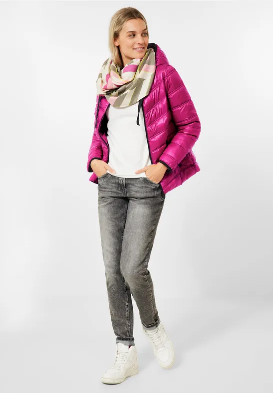Steppjacke mit Kapuze bright pink