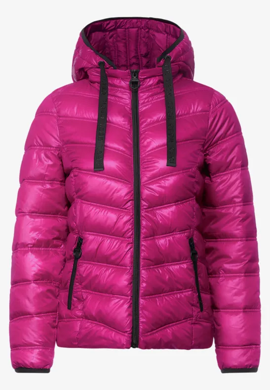 Steppjacke mit Kapuze bright pink