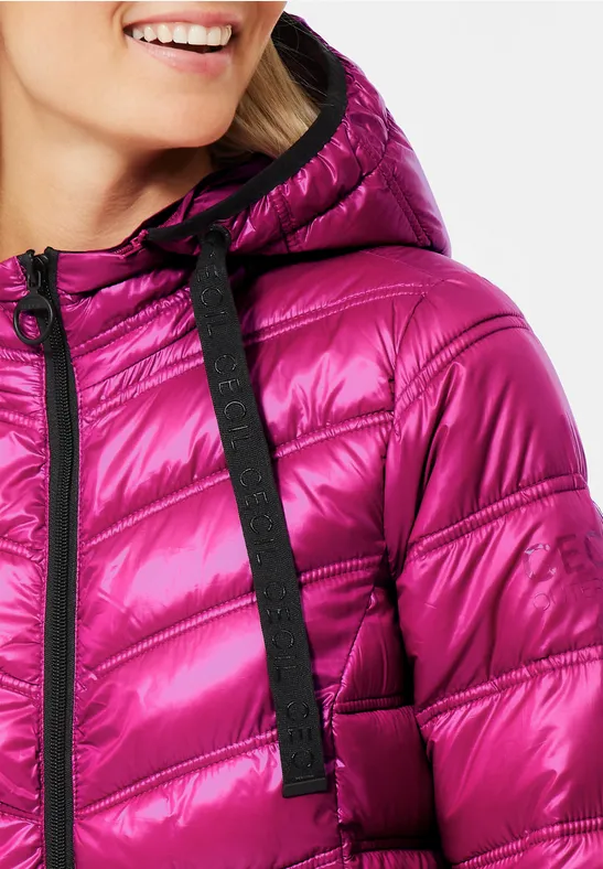 Steppjacke mit Kapuze bright pink