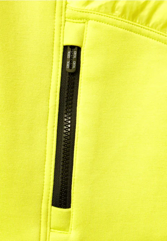 Scuba jas van materiaalmix just yellow
