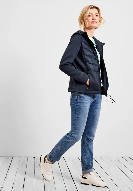 Scuba jas van materiaalmix navy blue