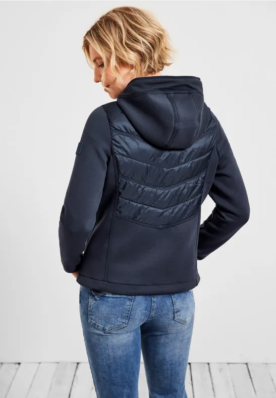 Scuba jas van materiaalmix navy blue