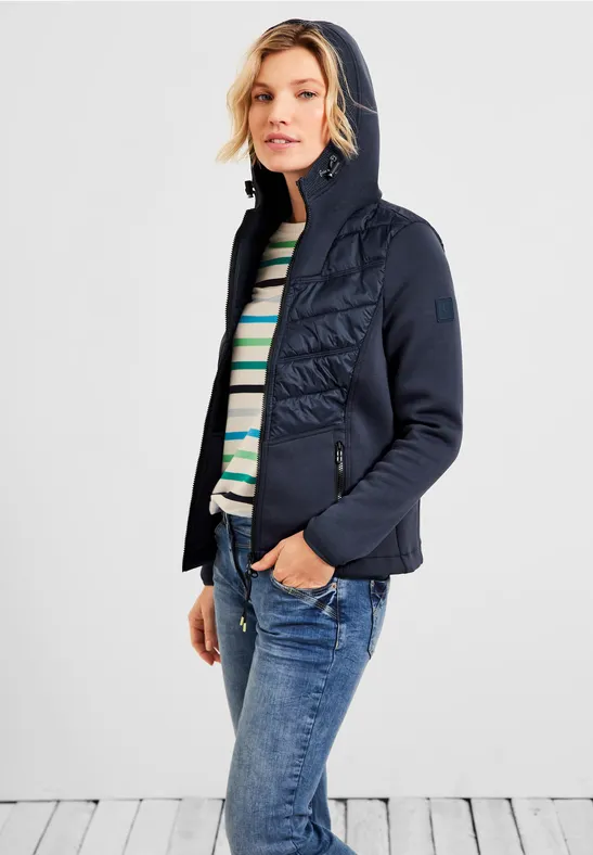 Scuba jas van materiaalmix navy blue