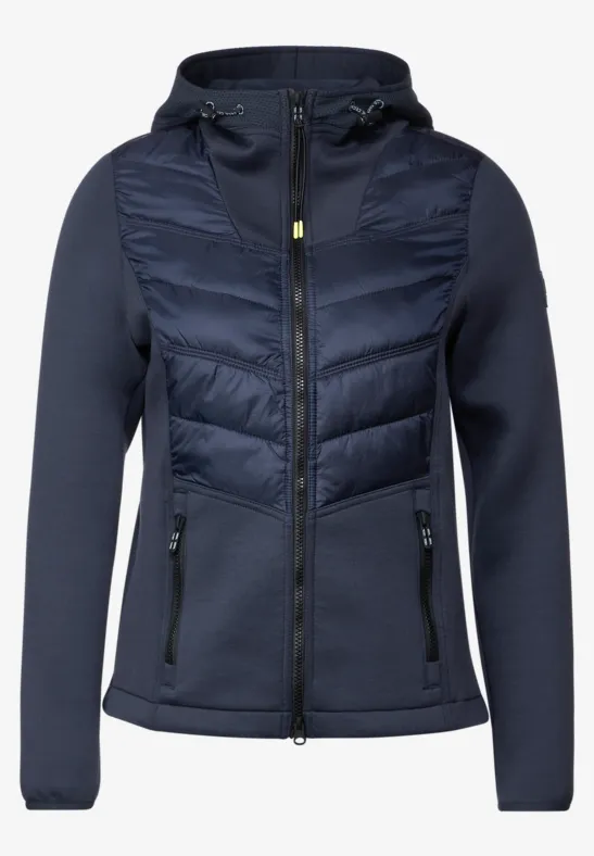 Scuba jas van materiaalmix navy blue