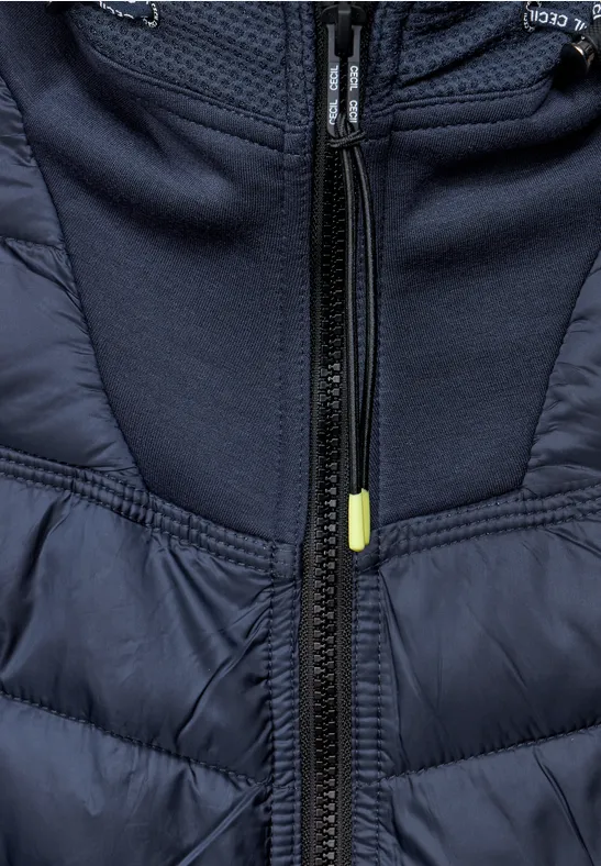 Scuba jas van materiaalmix navy blue