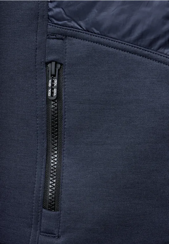 Scuba jas van materiaalmix navy blue