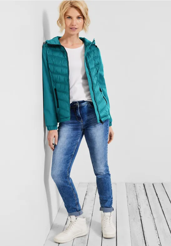 Veste softshell dans un mélange de matières dark aqua blue