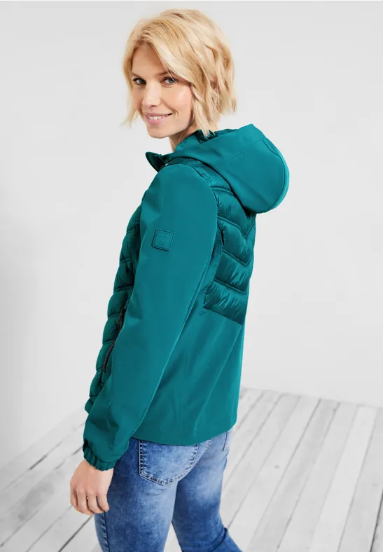 Veste softshell dans un mélange de matières dark aqua blue