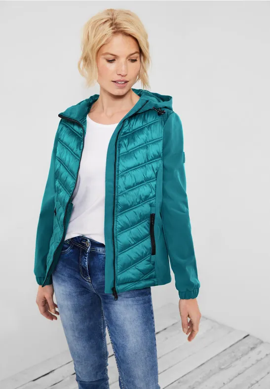 Veste softshell dans un mélange de matières dark aqua blue