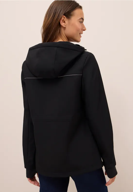 Midi Softshell Jacke Black