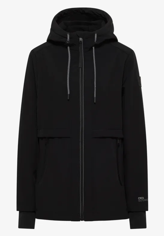 Midi Softshell Jacke Black