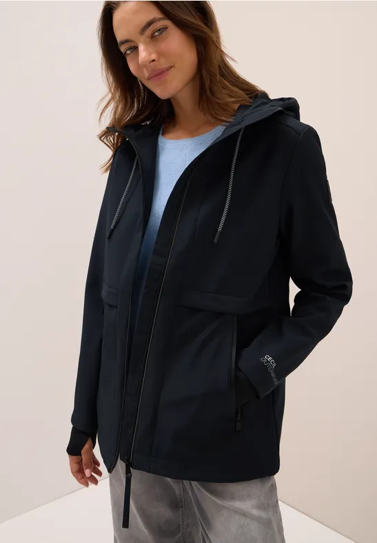 Midi softshell jas dark navy blue