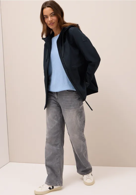 Midi softshell jas dark navy blue