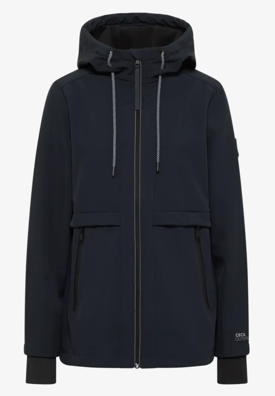 Midi softshell jas dark navy blue