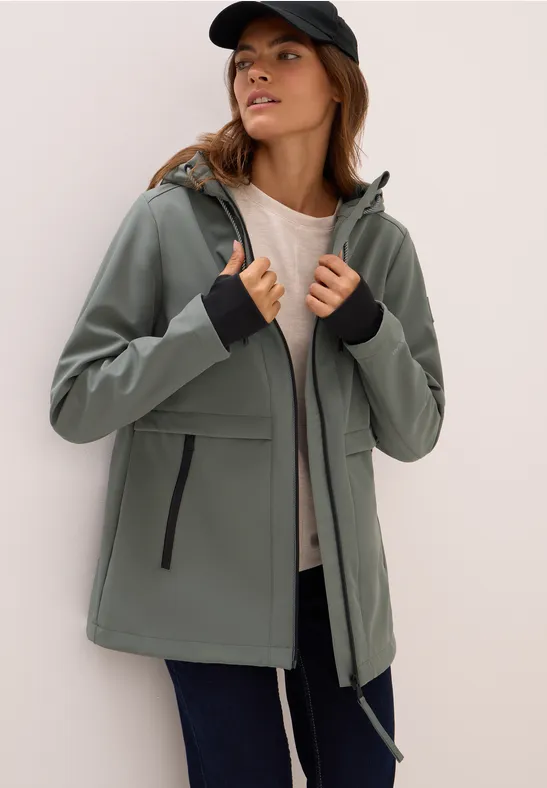 Midi Softshell Jacke pastel olive