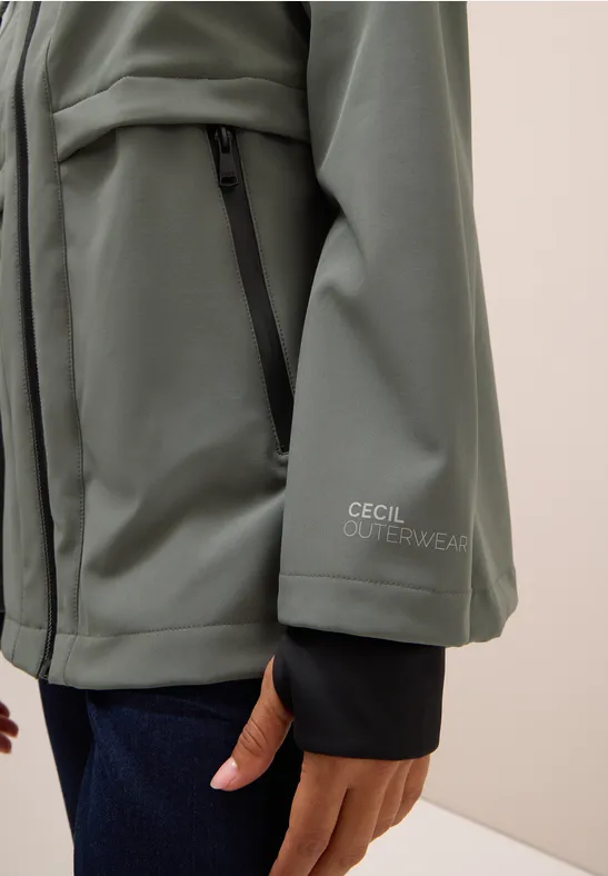 Midi Softshell Jacke pastel olive