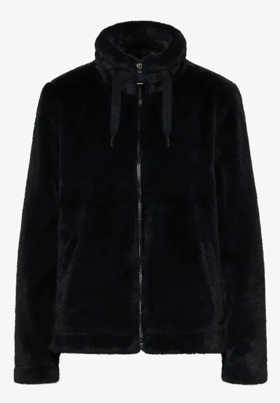 Kurze Fellimitat Jacke dark navy blue