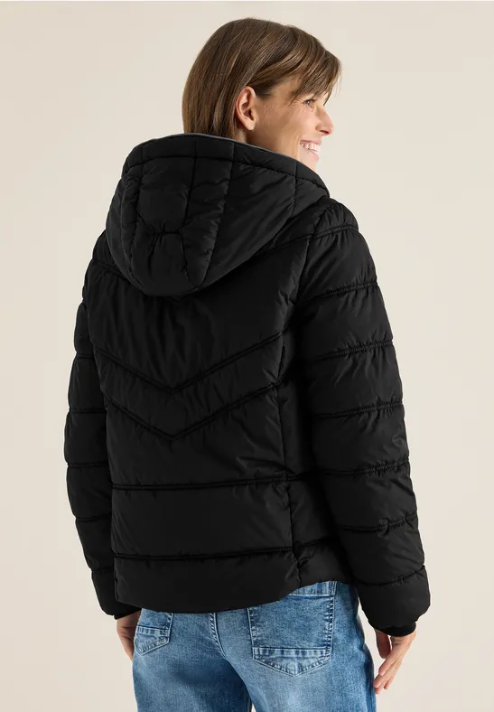 Steppjacke mit Kapuze Black