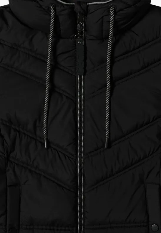 Steppjacke mit Kapuze Black