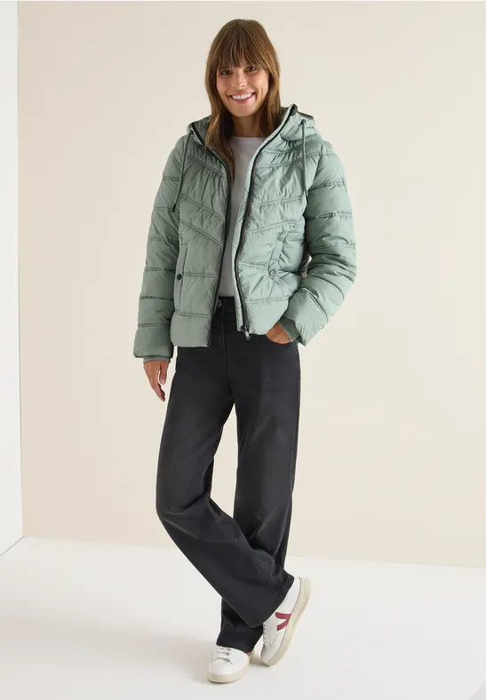 Steppjacke mit Kapuze smoke salvia