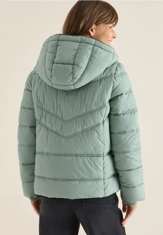 Steppjacke mit Kapuze smoke salvia
