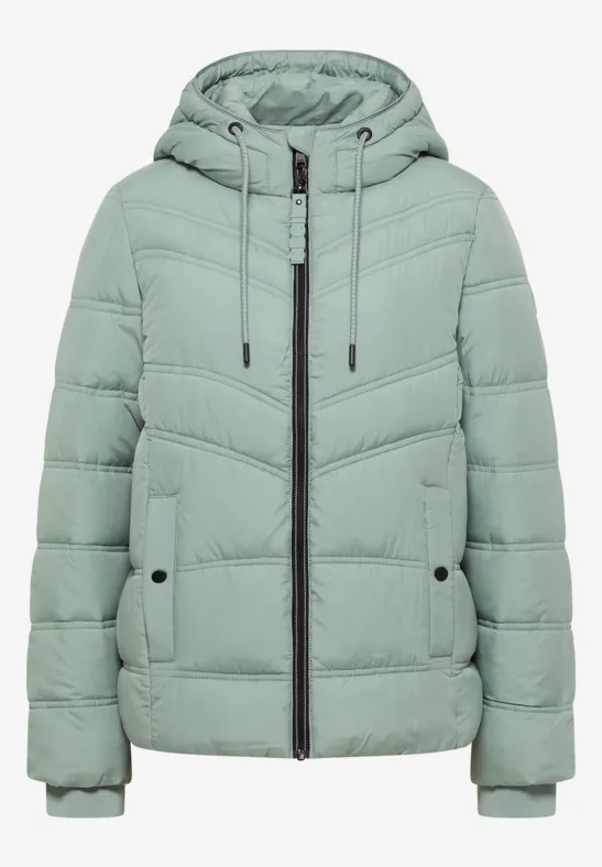 Steppjacke mit Kapuze smoke salvia