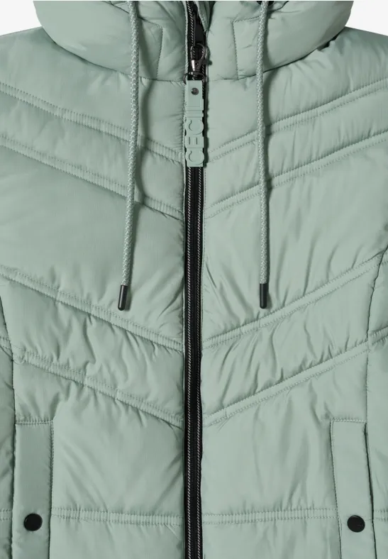 Steppjacke mit Kapuze smoke salvia