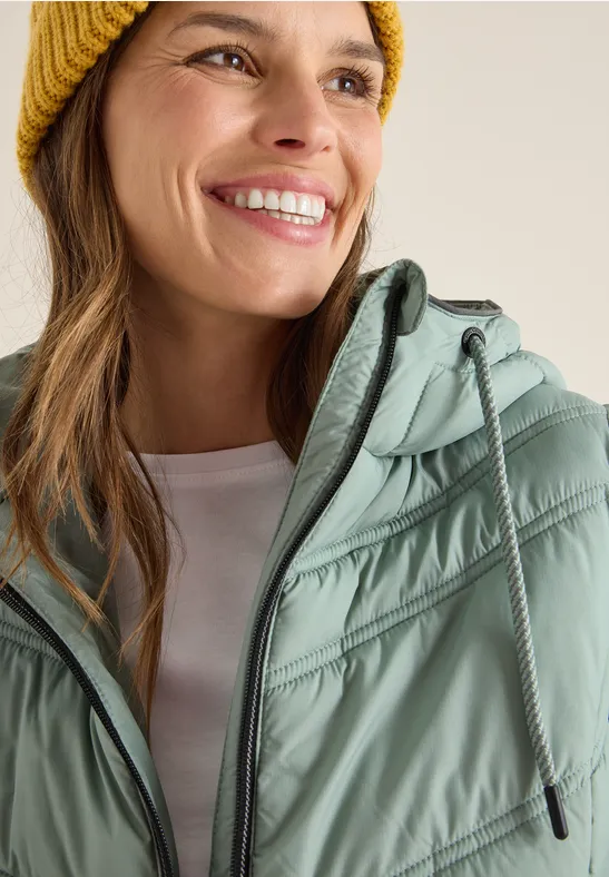 Steppjacke mit Kapuze smoke salvia