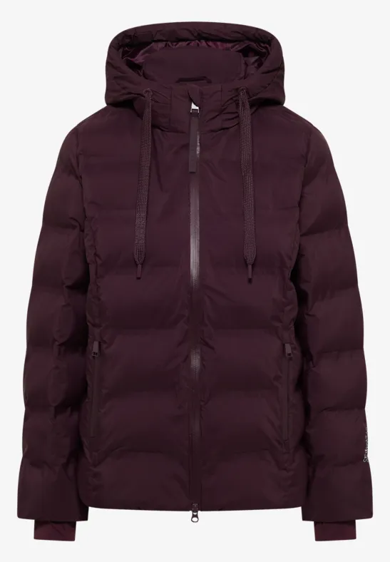 Jas met getapete naden dark plum