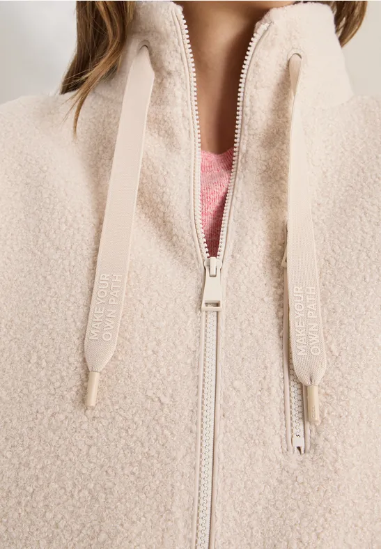 Gezellig jack met details teddy vanilla white