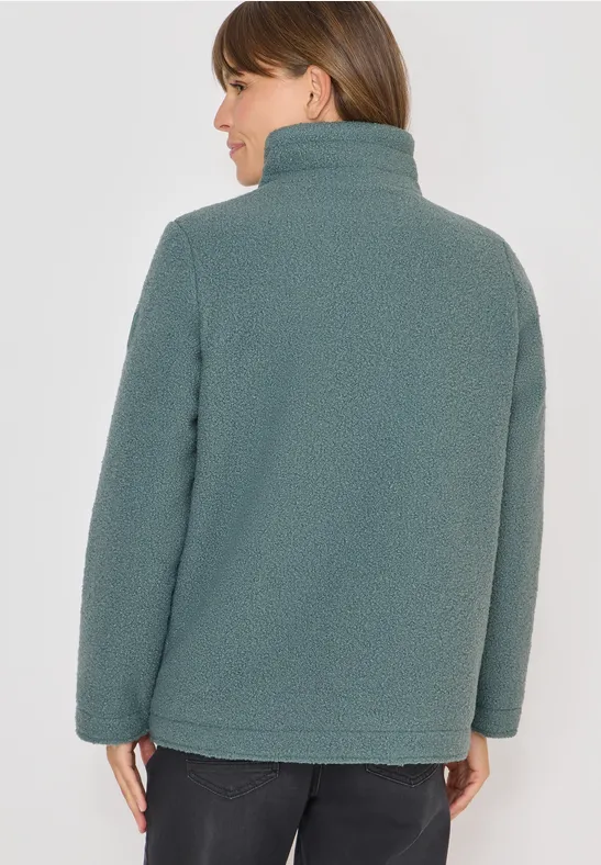 Kuschelige Jacke mit Details ice hill green