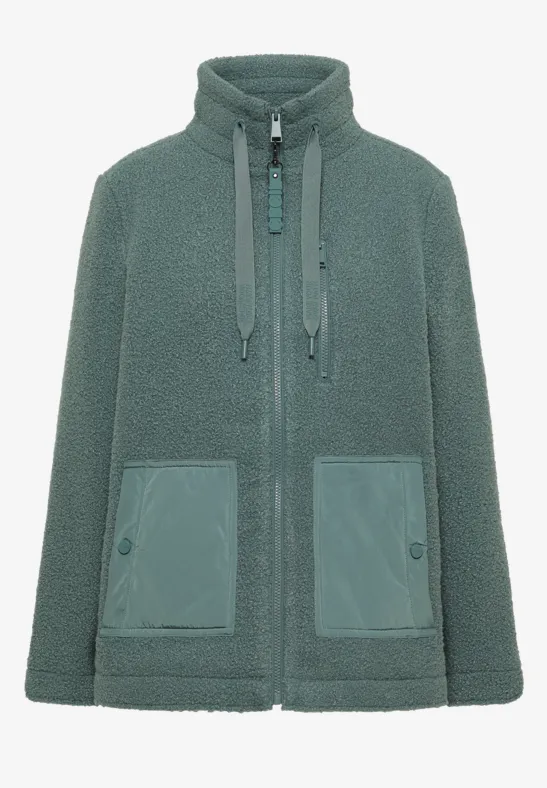 Kuschelige Jacke mit Details ice hill green