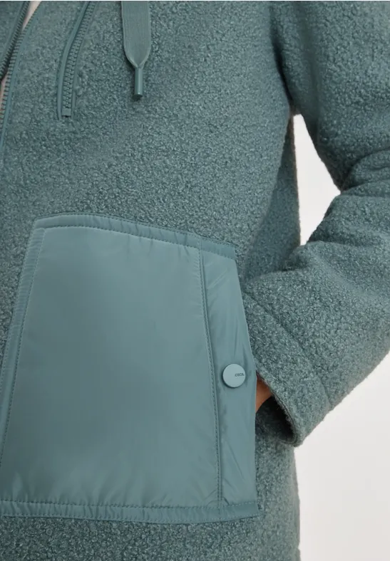 Kuschelige Jacke mit Details ice hill green