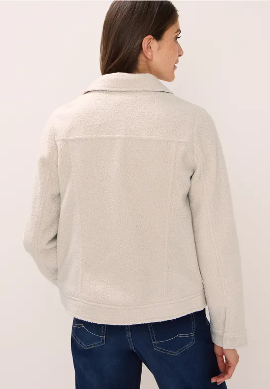 Jacke in Wolloptik teddy vanilla white