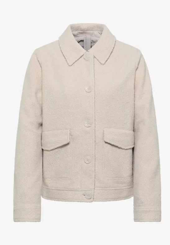Jacke in Wolloptik teddy vanilla white